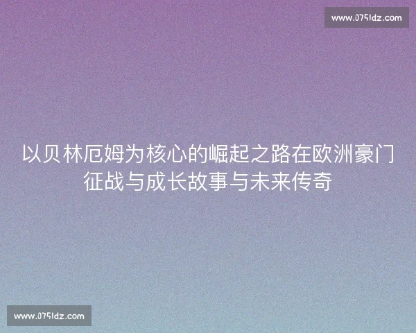 以贝林厄姆为核心的崛起之路在欧洲豪门征战与成长故事与未来传奇